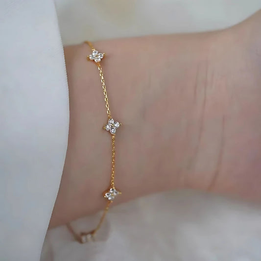 Elegant stone-accented bracelet with adjustable chain